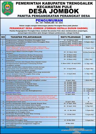 Pengumuman Pengangkatan Perangkat Desa